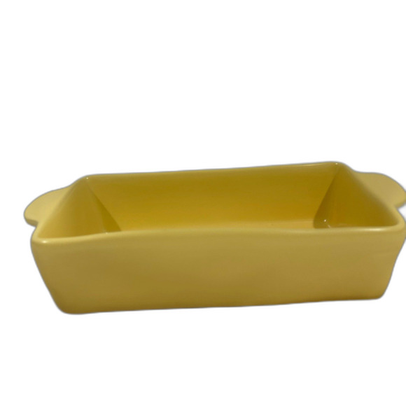 Rae Dunn Baking Dish HAPPY SPRING Yellow Artisan Collection by Magenta - Picture 6 of 12